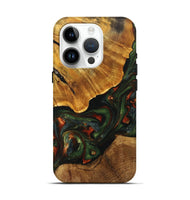 iPhone 15 Pro Wood+Resin Live Edge Phone Case - Tanner (Green, 702100)