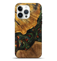 iPhone 15 Pro Max Wood+Resin Live Edge Phone Case - Tanner (Green, 702100)