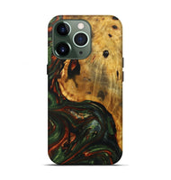 iPhone 13 Pro Wood+Resin Live Edge Phone Case - Adelaide (Green, 702101)