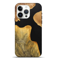 iPhone 15 Pro Max Wood+Resin Live Edge Phone Case - Adonis (Pure Black, 702111)