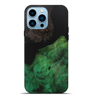 iPhone 14 Pro Max Wood+Resin Live Edge Phone Case - Vera (Pure Black, 702113)
