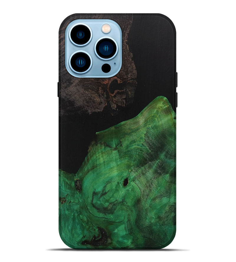 iPhone 14 Pro Max Wood+Resin Live Edge Phone Case - Vera (Pure Black, 702113)