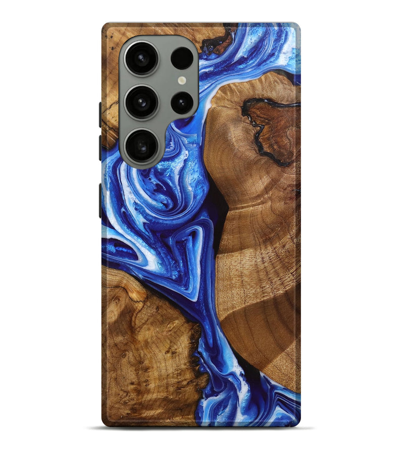 Galaxy S23 Ultra Wood+Resin Live Edge Phone Case - Melvin (Blue, 702115)