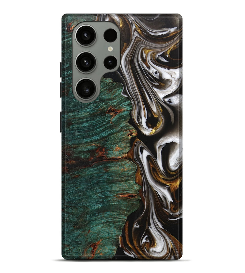 Galaxy S23 Ultra Wood+Resin Live Edge Phone Case - Albert (Black & White, 702124)