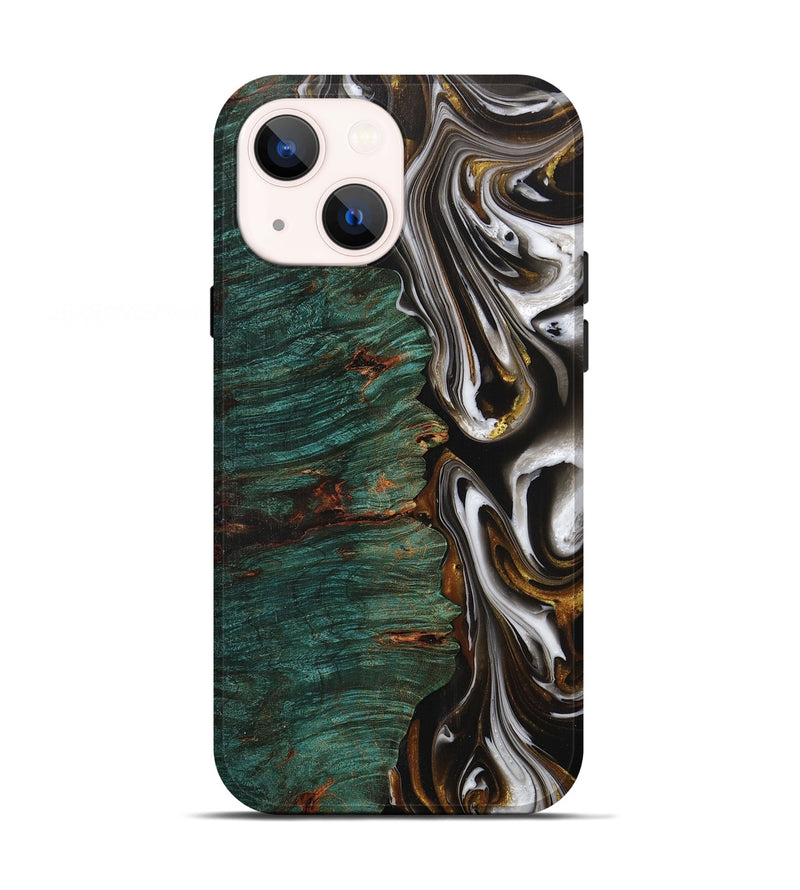iPhone 13 Wood+Resin Live Edge Phone Case - Albert (Black & White, 702124)