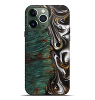 iPhone 13 Pro Max Wood+Resin Live Edge Phone Case - Albert (Black & White, 702124)