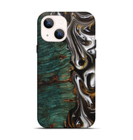 iPhone 14 Wood+Resin Live Edge Phone Case - Albert (Black & White, 702124)