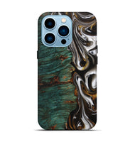 iPhone 14 Pro Wood+Resin Live Edge Phone Case - Albert (Black & White, 702124)