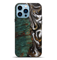 iPhone 14 Pro Max Wood+Resin Live Edge Phone Case - Albert (Black & White, 702124)