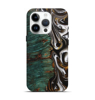 iPhone 15 Pro Wood+Resin Live Edge Phone Case - Albert (Black & White, 702124)