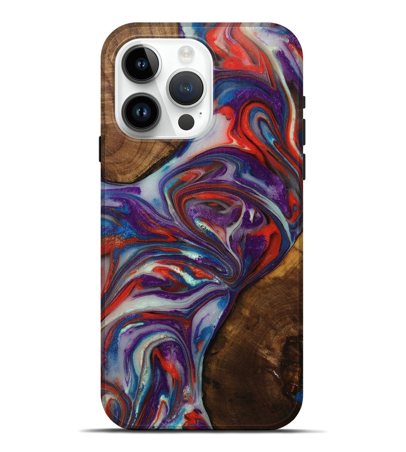 iPhone 15 Pro Max Wood+Resin Live Edge Phone Case - Sloane (Purple, 702125)