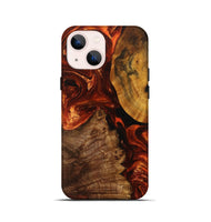 iPhone 13 mini Wood+Resin Live Edge Phone Case - Shanice (Red, 702143)