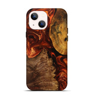 iPhone 14 Wood+Resin Live Edge Phone Case - Shanice (Red, 702143)