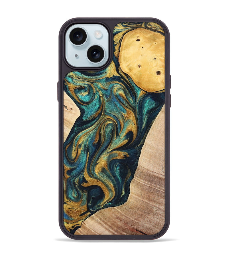 iPhone 15 Plus Wood+Resin Phone Case - Sondra (Mosaic, 702162)