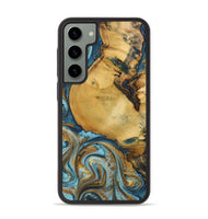 Galaxy S23 Plus Wood+Resin Phone Case - Quentin (Teal & Gold, 702184)