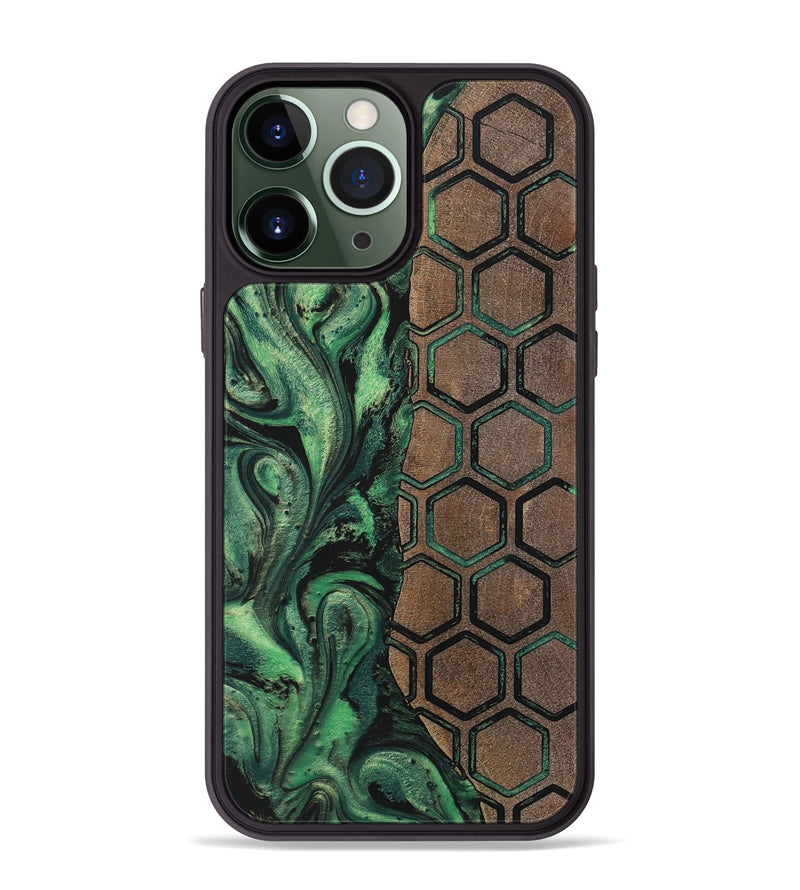 iPhone 13 Pro Max Wood+Resin Phone Case - Edward (Pattern, 702188)