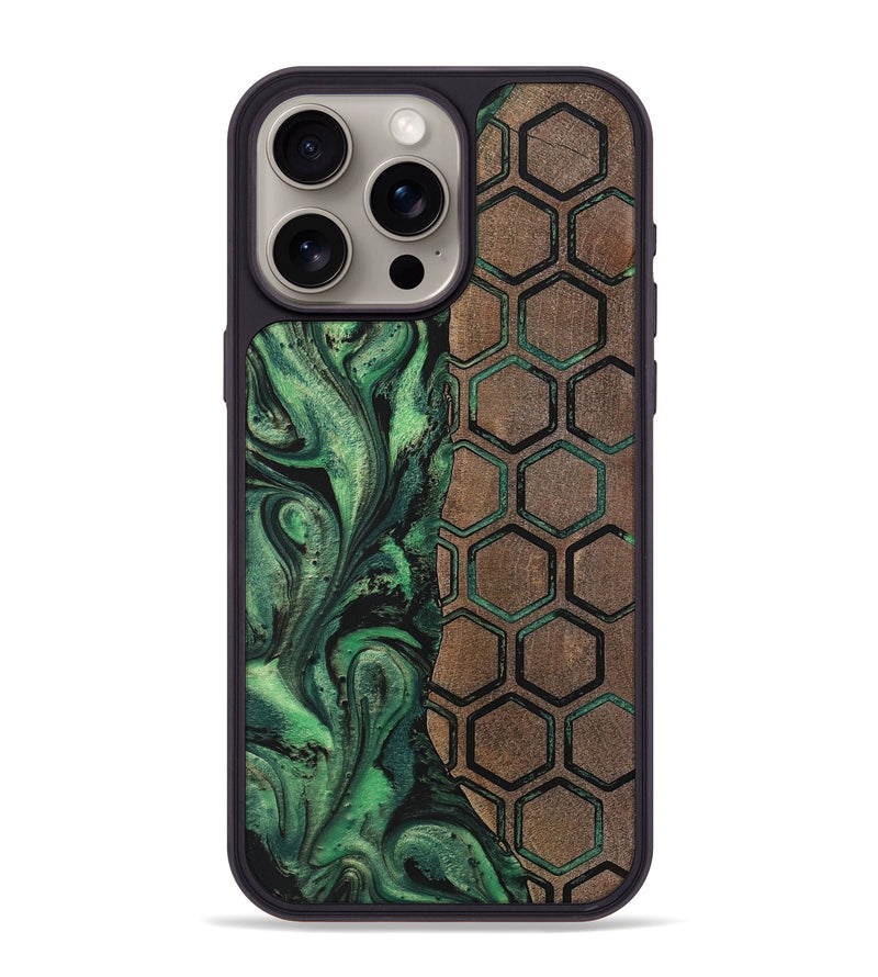 iPhone 15 Pro Max Wood+Resin Phone Case - Edward (Pattern, 702188)