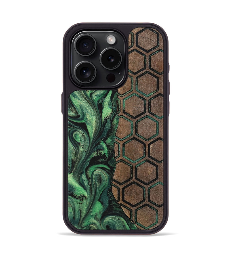 iPhone 15 Pro Wood+Resin Phone Case - Edward (Pattern, 702188)