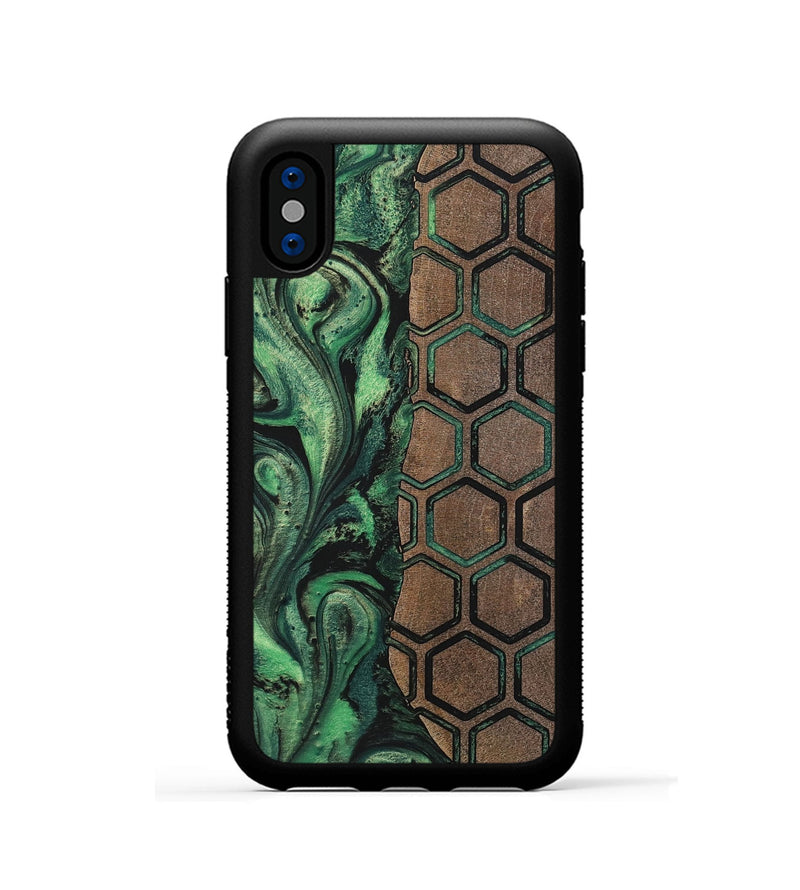 iPhone Xs Wood+Resin Phone Case - Edward (Pattern, 702188)