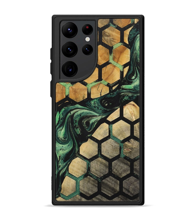 Galaxy S22 Ultra Wood+Resin Phone Case - Deneen (Pattern, 702191)