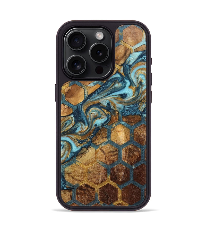 iPhone 15 Pro Wood+Resin Phone Case - Elena (Pattern, 702195)