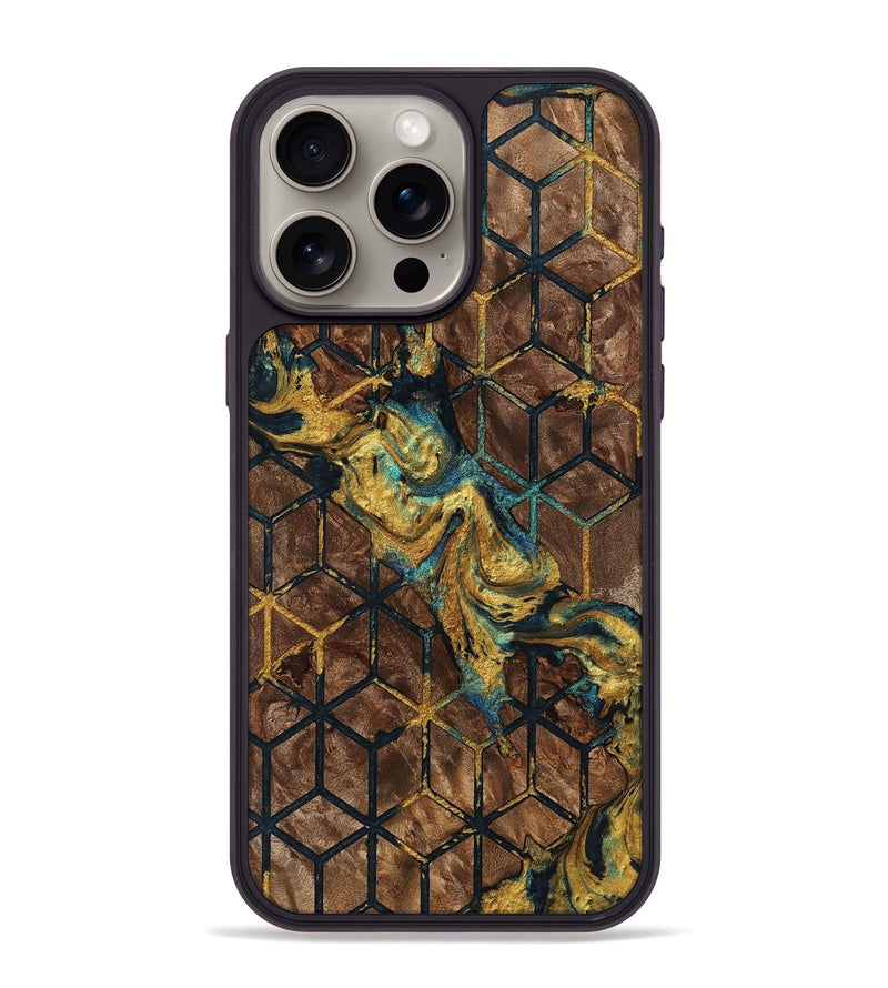 iPhone 15 Pro Max Wood+Resin Phone Case - Lindsay (Pattern, 702196)