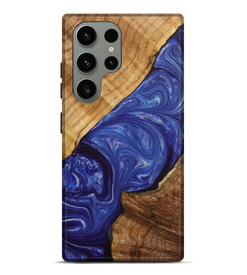 Galaxy S23 Ultra Wood+Resin Live Edge Phone Case - Cathleen (Blue, 702233)