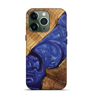 iPhone 13 Pro Wood+Resin Live Edge Phone Case - Cathleen (Blue, 702233)