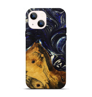 iPhone 14 Wood+Resin Live Edge Phone Case - Nash (Blue, 702235)