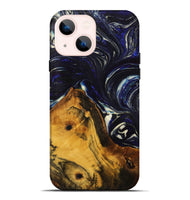 iPhone 14 Plus Wood+Resin Live Edge Phone Case - Nash (Blue, 702235)