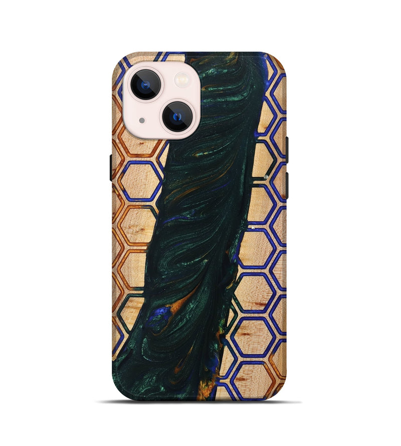 iPhone 13 mini Wood+Resin Live Edge Phone Case - Shaniqua (Pattern, 702237)