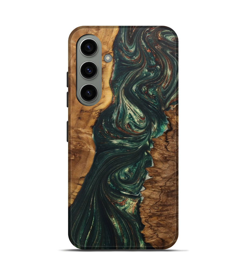 Galaxy S24 Wood+Resin Live Edge Phone Case - Trevon (Green, 702243)