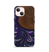 iPhone 13 mini Wood+Resin Live Edge Phone Case - Katina (Purple, 702247)