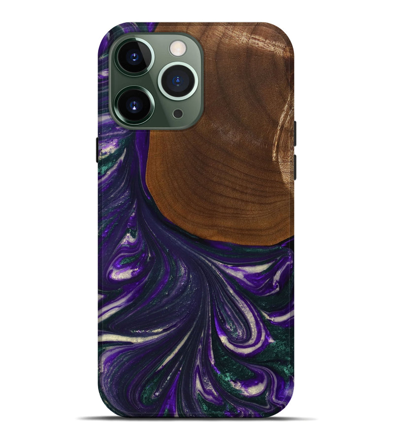 iPhone 13 Pro Max Wood+Resin Live Edge Phone Case - Katina (Purple, 702247)