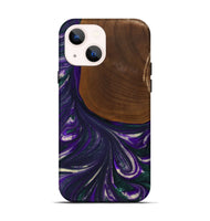 iPhone 14 Wood+Resin Live Edge Phone Case - Katina (Purple, 702247)