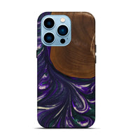 iPhone 14 Pro Wood+Resin Live Edge Phone Case - Katina (Purple, 702247)