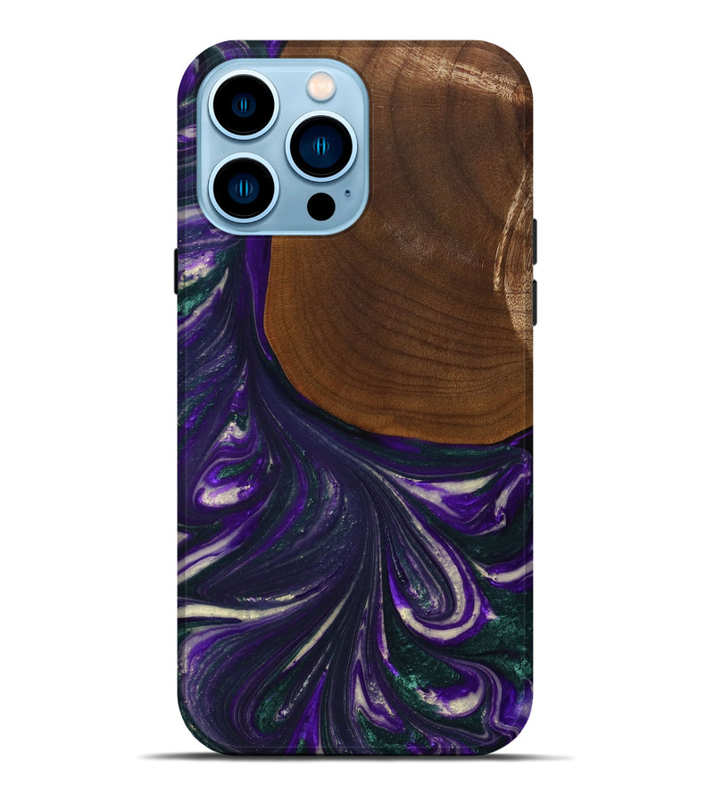 iPhone 14 Pro Max Wood+Resin Live Edge Phone Case - Katina (Purple, 702247)