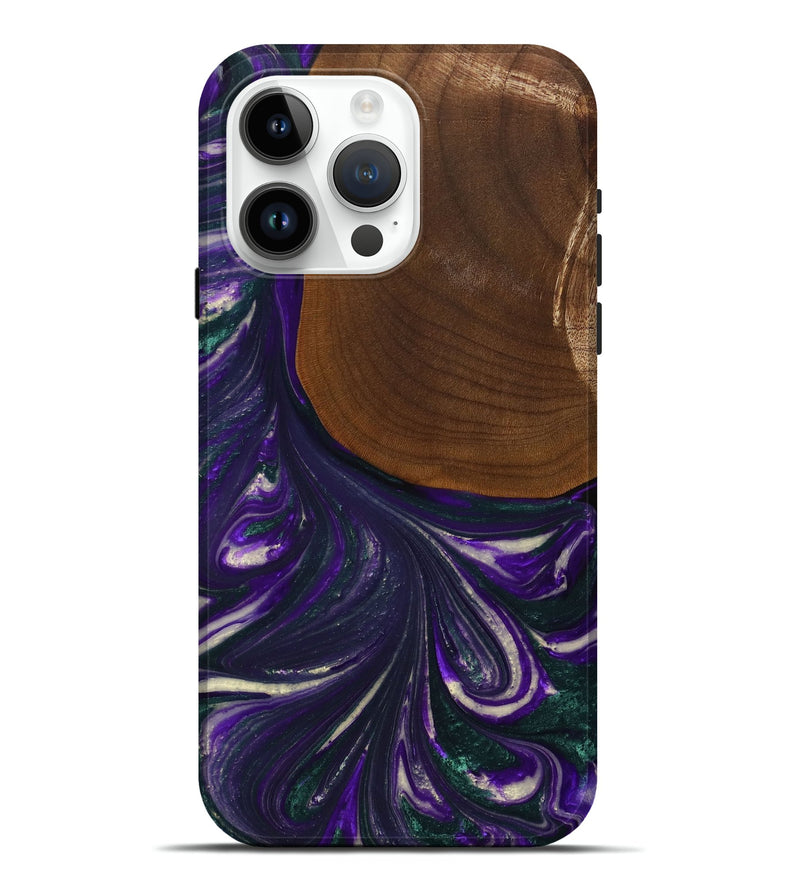 iPhone 15 Pro Max Wood+Resin Live Edge Phone Case - Katina (Purple, 702247)