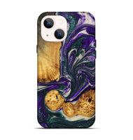 iPhone 13 Wood+Resin Live Edge Phone Case - Merle (Purple, 702248)
