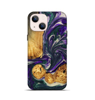 iPhone 13 mini Wood+Resin Live Edge Phone Case - Merle (Purple, 702248)
