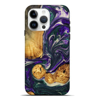 iPhone 15 Pro Max Wood+Resin Live Edge Phone Case - Merle (Purple, 702248)