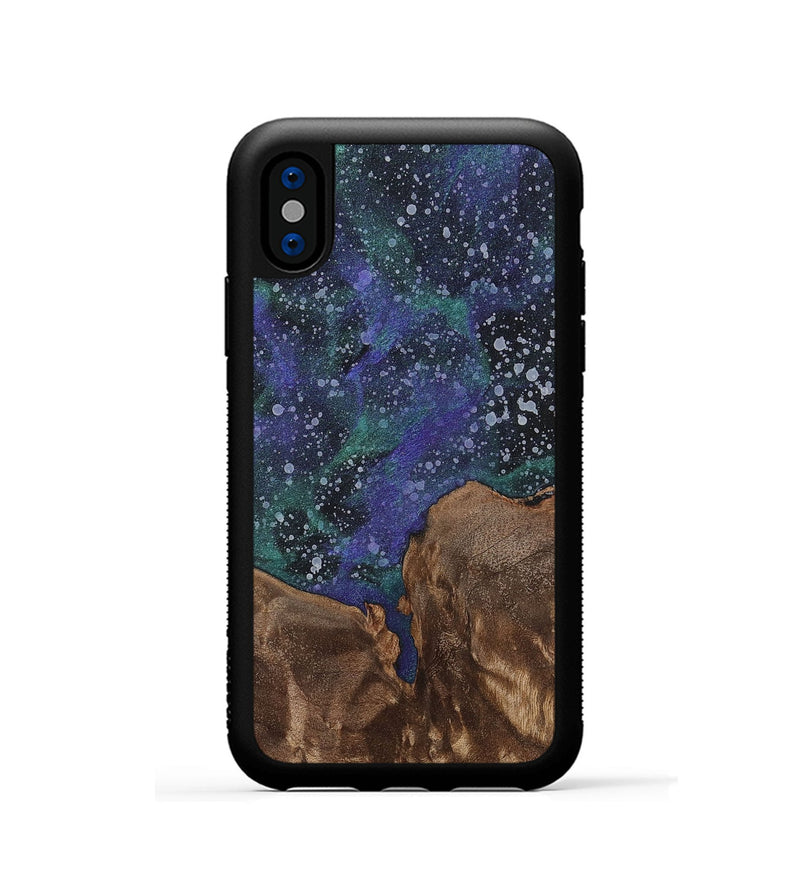 iPhone Xs Wood+Resin Phone Case - Gene (Cosmos, 702253)
