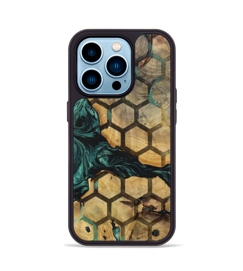 iPhone 14 Pro Wood+Resin Phone Case - Brendon (Pattern, 702276)