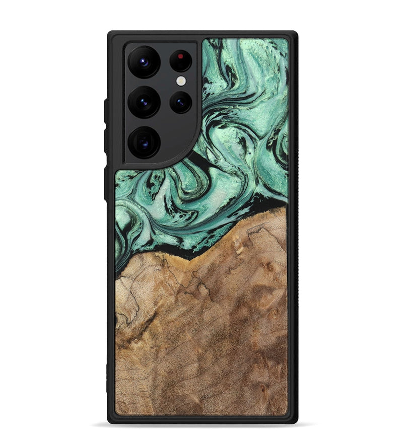 Galaxy S22 Ultra Wood+Resin Phone Case - Rickey (Green, 702284)