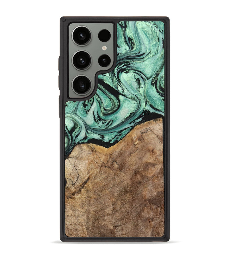 Galaxy S23 Ultra Wood+Resin Phone Case - Rickey (Green, 702284)