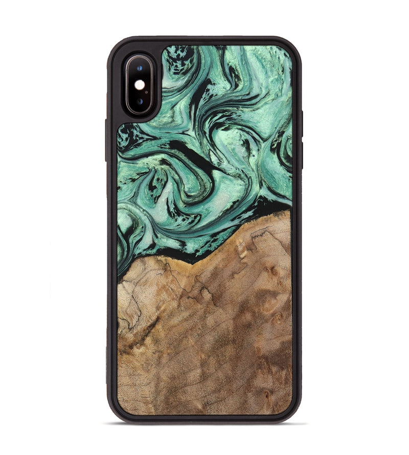 iPhone Xs Max Wood+Resin Phone Case - Rickey (Green, 702284)