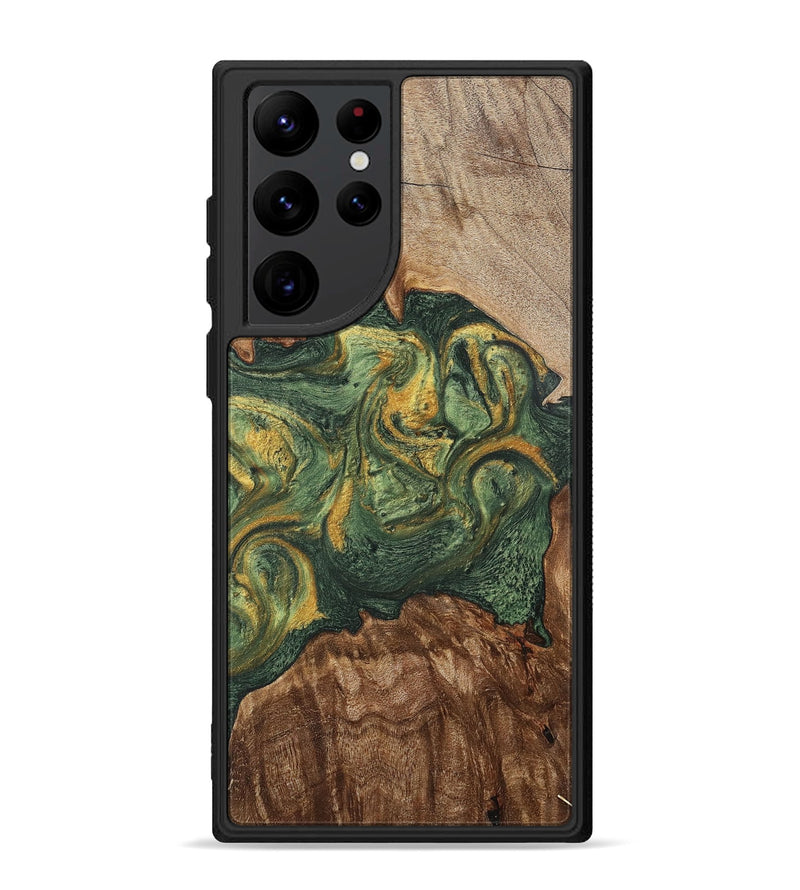 Galaxy S22 Ultra Wood+Resin Phone Case - Jayceon (Green, 702285)