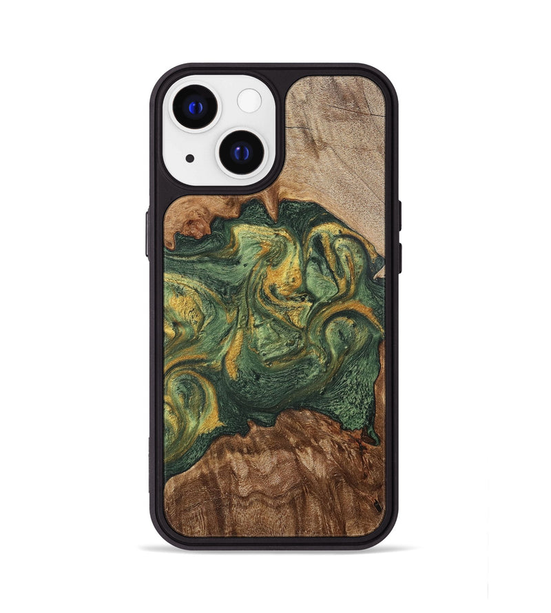 iPhone 13 Wood+Resin Phone Case - Jayceon (Green, 702285)