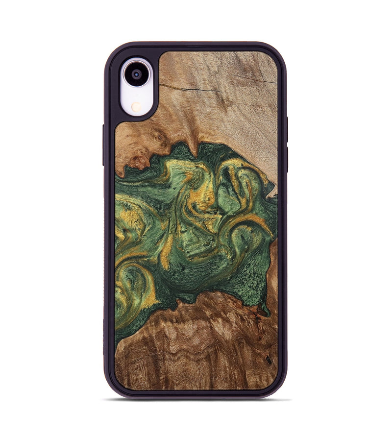 iPhone Xr Wood+Resin Phone Case - Jayceon (Green, 702285)