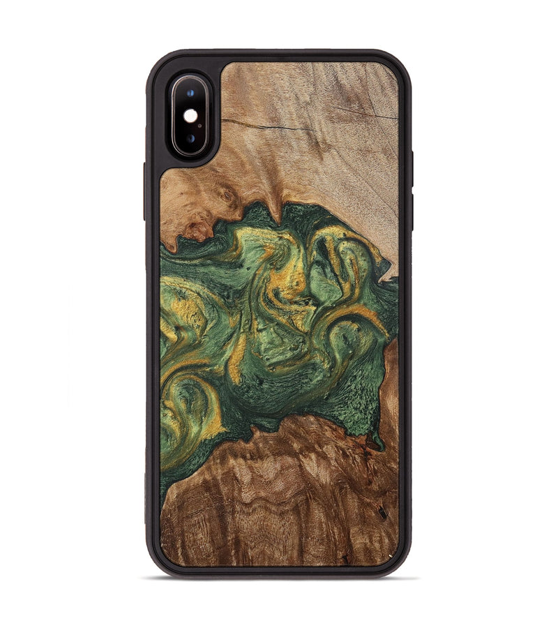 iPhone Xs Max Wood+Resin Phone Case - Jayceon (Green, 702285)
